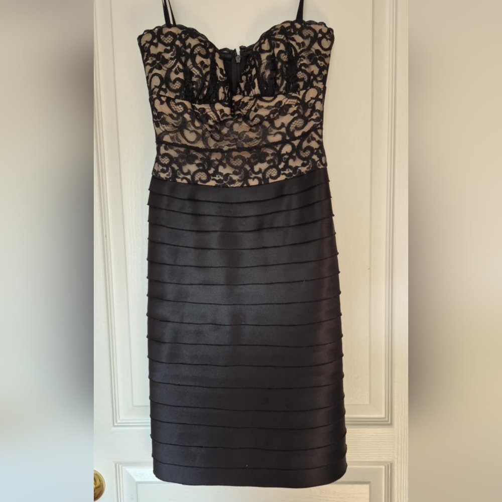 BCBGMAXAZRIA Elegant Black Lace Dress